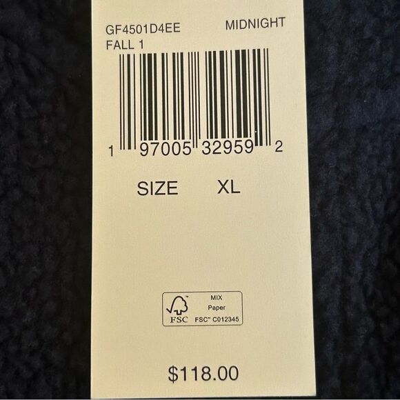 Michael Kors Men's Full Zip Sherpa Vest Midnight Navy Blue Size XL - Picture 6 of 9